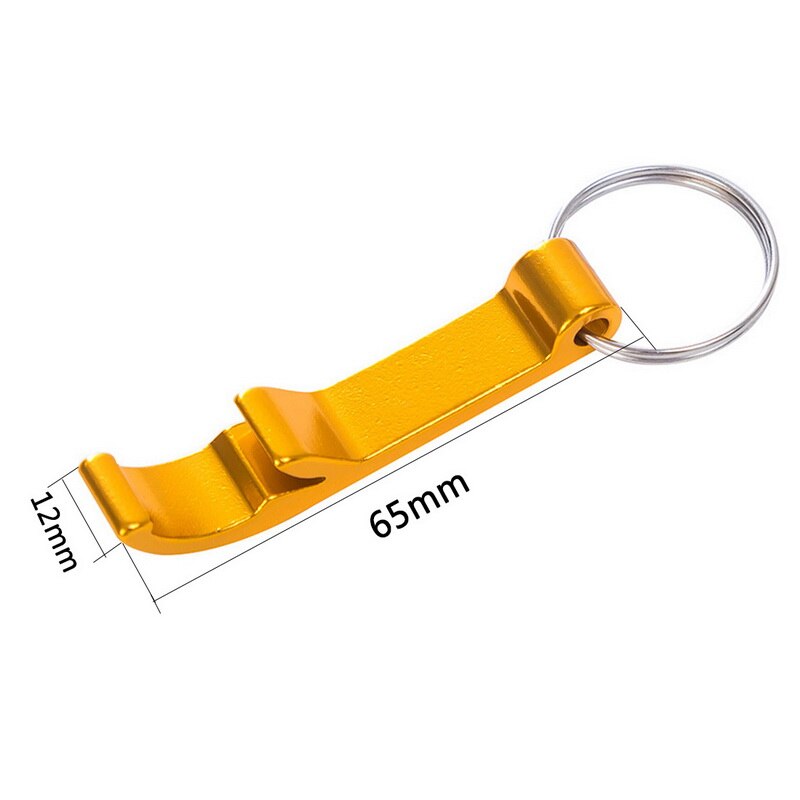 Portable 4 In 1 Bottle Opener Key Ring Chain Mini Beer Bottle Opener Aluminum Alloy Kitchen Keychain Metal Beer Bar Tool: golden