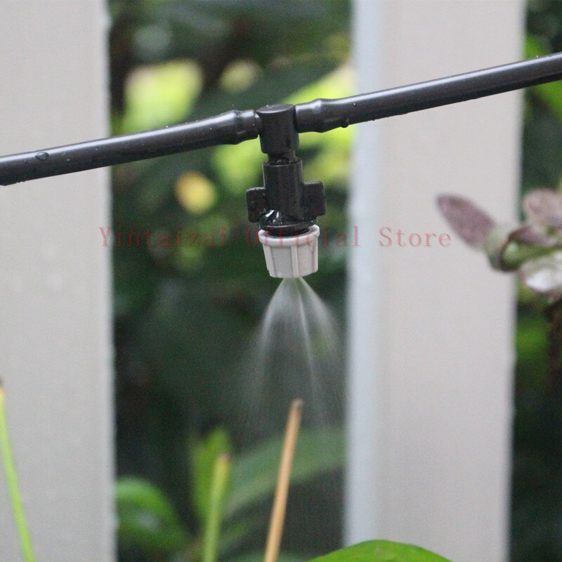 10/15/25m Misting Sprinkler Set With Water Timer Garden Drip Irrigation System Plant Automatic Dripper Gardening Watering