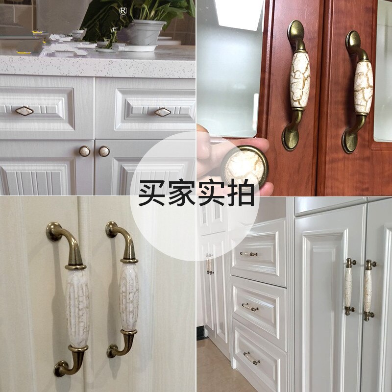 Ceramic Handles for Kitchen Cupboards Cabinet Door knobs Drawer Pulls Antique Furniture Handles Marble Vein Knobs and Handles