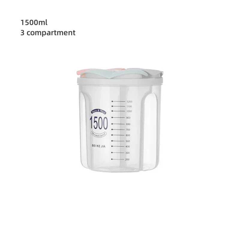 Mehrkorn-Lagertank, Bohnen, Spaghetti-Mehl, Getreidedosen, versiegelt, große Kapazität, transparenter Vorratsbehälter, Küchenhelfer: Licht Grau
