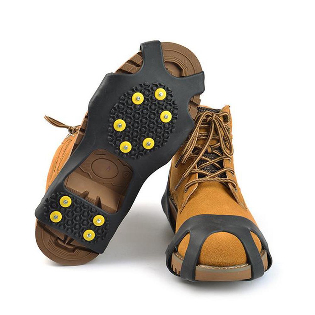 10 noppen universele ijs sneeuwschoen spikes handgrepen schoenplaatjes stijgijzers winter klimveiligheidstool antislip schoenen spikes hoes sml xl