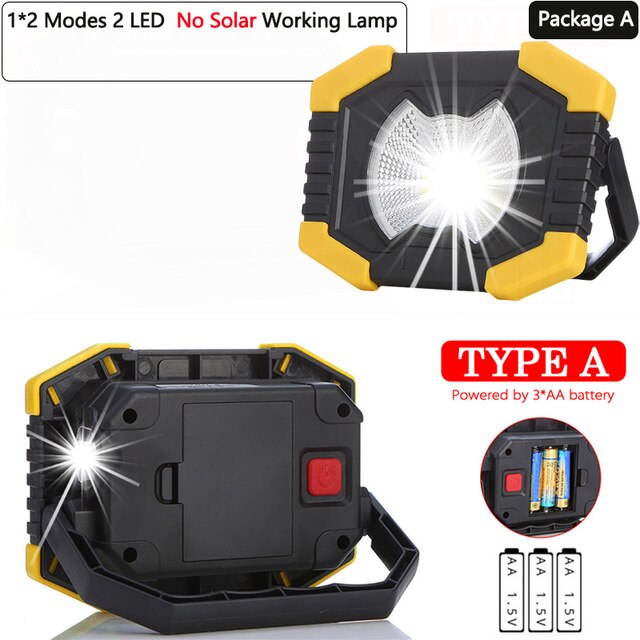 100w ledet arbeidslys 180 grader justerbare lykter med innebygd batteri søkelyset oppladbar til utendørs campinglampe: Pakke a-Nei solenergi