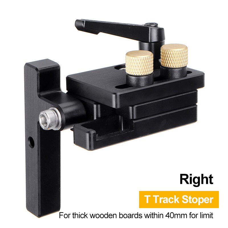 300-800mm t-track met schaal, legering t-tracks, t-sleuf, verstekrailstopper, houtbewerking, zaagtafel, werkbank, doe-het-zelfgereedschap, accessoires: Rechter stop