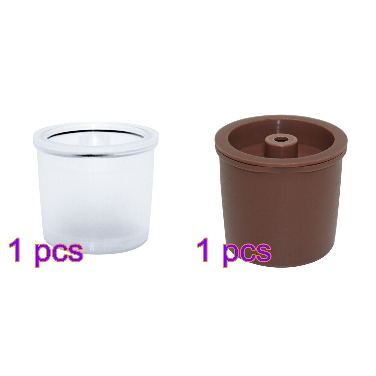 Reusable Capsule Refillable Coffee Capsulone Cups Compatible For Illy Machines Refill Coffee Filte: brown vs Transparent