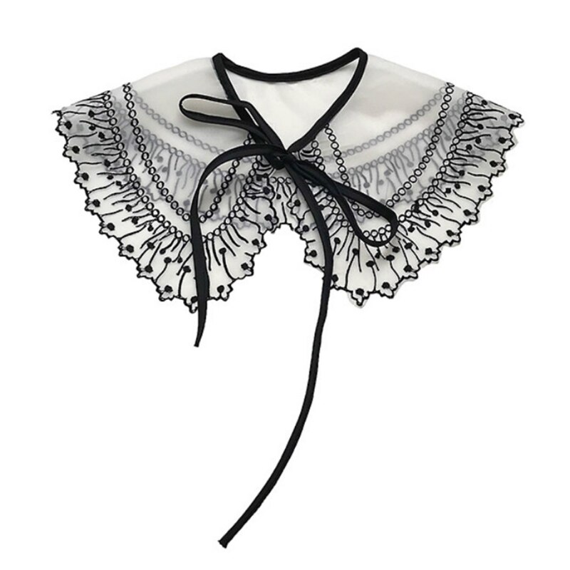 Lolita Decoratieve Nep Kraag Kant Sjaal Borduren Gelaagde Mesh Dickey Ketting N58F: F
