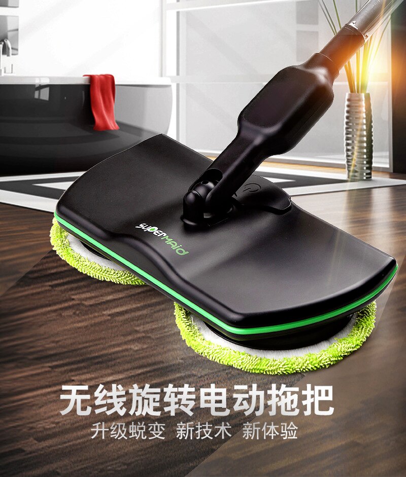 Mop for Wash Floor Spin Maid Rechargeable Cordless Powered Cleaner Scrubber Polisher Mop Floor Household Cleaning Tools