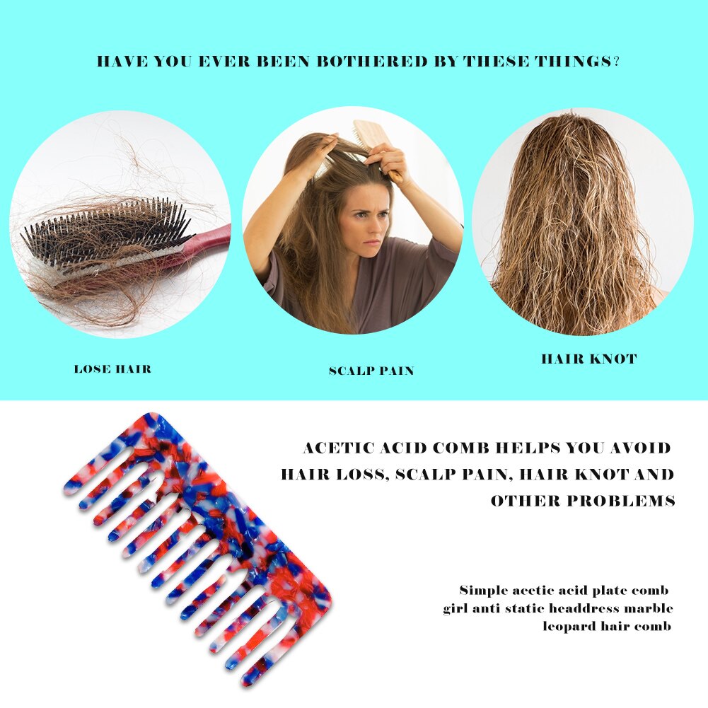Mini Azijnzuur Plaat Kam Haar Borstel Eenvoudige Anti-Statische Print Kappers Kammen Stijl Kappers Gereedschap