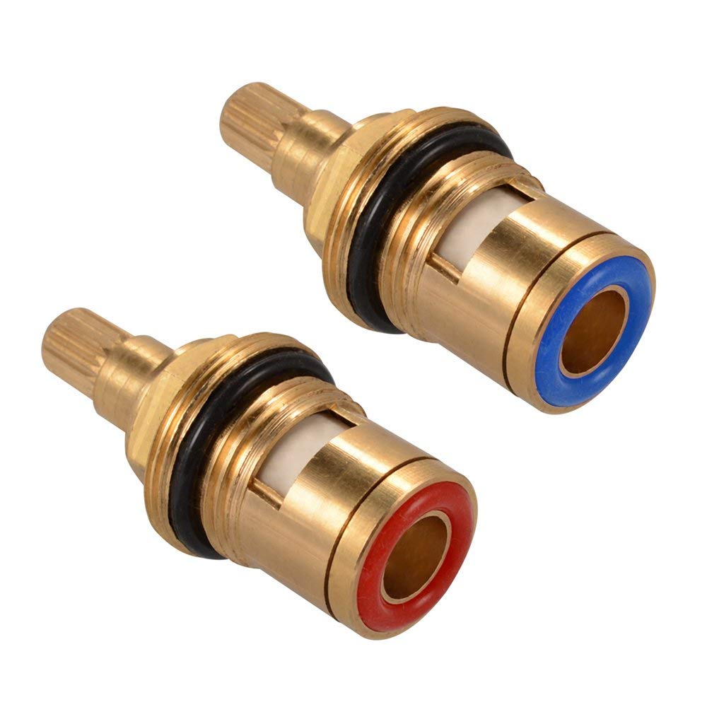 1 pair Replacement Brass Ceramic Stem Disc Cartridge Faucet Valve Quarter Turn G1/2" for Bathroom Kitchen Tap HS920