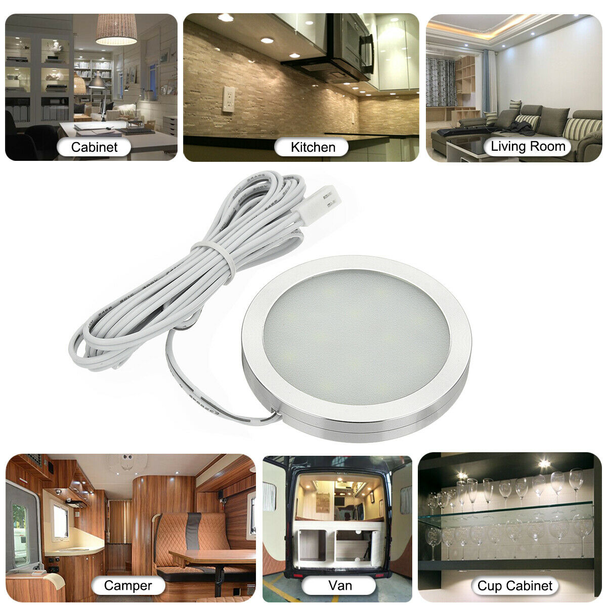 4 Uds. Iluminación para Camper, caravana, RV, luz LED de 12v para Interior de coche, luz de lectura LED para Interior de coche, iluminación de techo para coche