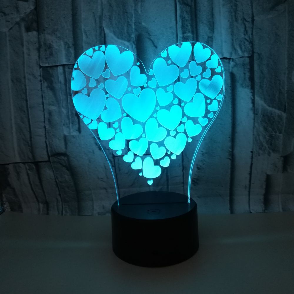 Nachtlampje liefdeshart ballonnen zwaan 3d led tafel bureaulamp kleurverandering slaapkamerinrichting voor vriendin valentijnsdag: N