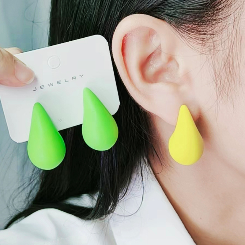 Pendientes colgantes de gota de agua con cúpula gruesa multicolor para mujer y niña, aretes grandes de acrílico con forma de lágrima, joyería ligera para las orejas Dupes