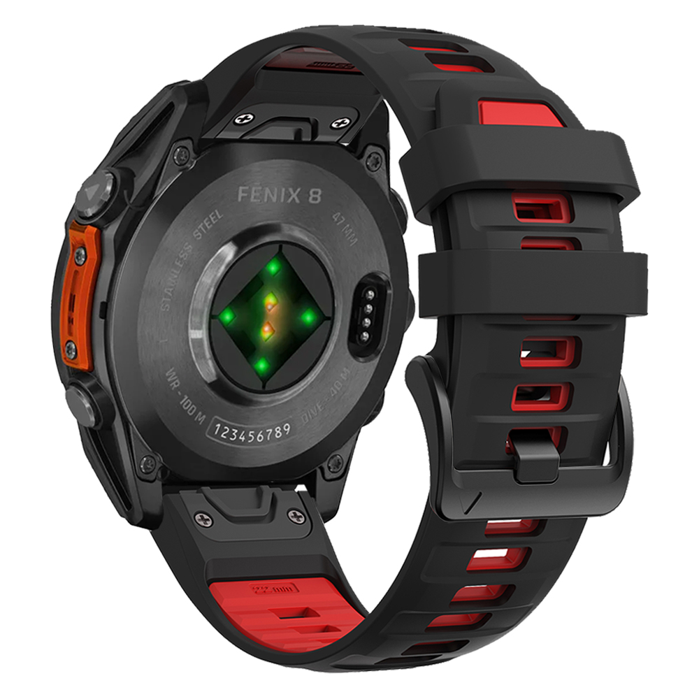 Bracelet de montre Fenix8 1:1 pour Garmin Fenix 8 47mm 51mm E 7 7X 6 6X 5 5X/Epix Pro/Enduro 3 QuickFit 22mm 26mm, Bracelet en Silicone: White black / 14mm