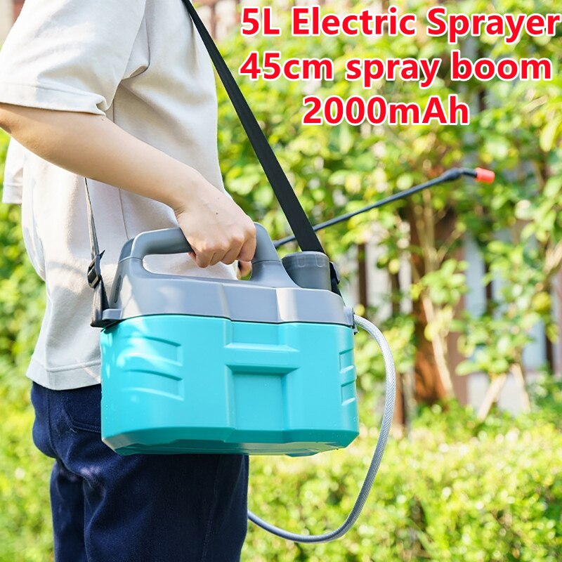 5L 2000mAh Electric Sprayer Agricultural Pesticide Dispenser Rechargeable Lithium Battery Garden Sprayer +45cm Spray Boom
