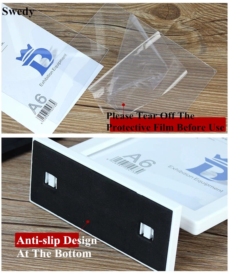 A5 T-Shape Double Side Acrylic Sign Holder Display Stand Menu Paper Holders Plastic Message Boards Poster Picture Frame
