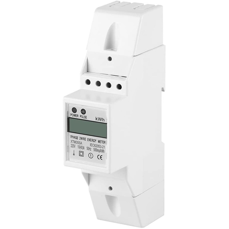 Digital LCD Energy Meter DIN-Rail Electric Meter Single-Phase 10-40A Electronic Kilowatt Hour KWh Meter: Default Title