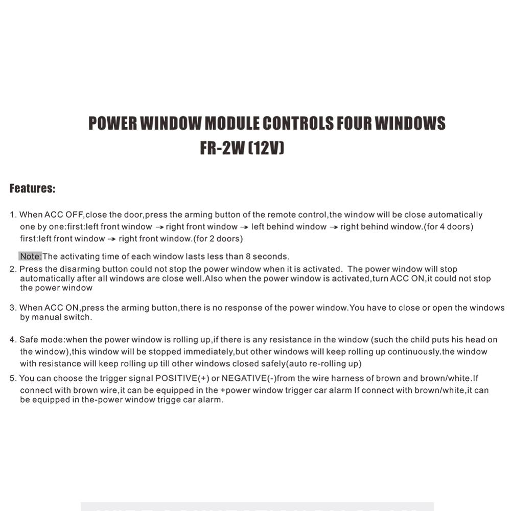 Universal Car Power Window Roll Up Closer For 2 Doors Auto Close Windows Remotely Close Windows Module Alarm System