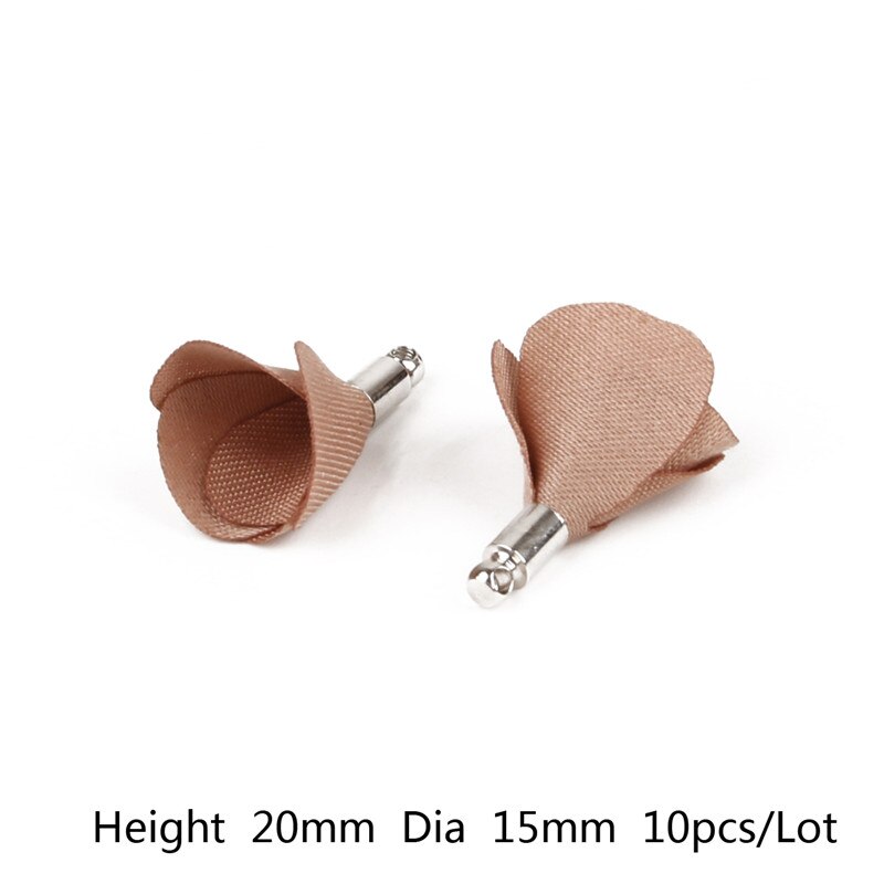 15 x 20mm stuks 10-20 stoffen bloemenkwast bedels hanger voor bruiloft feestjurk gordijn naai accessoires doe-het-zelf: Bruin