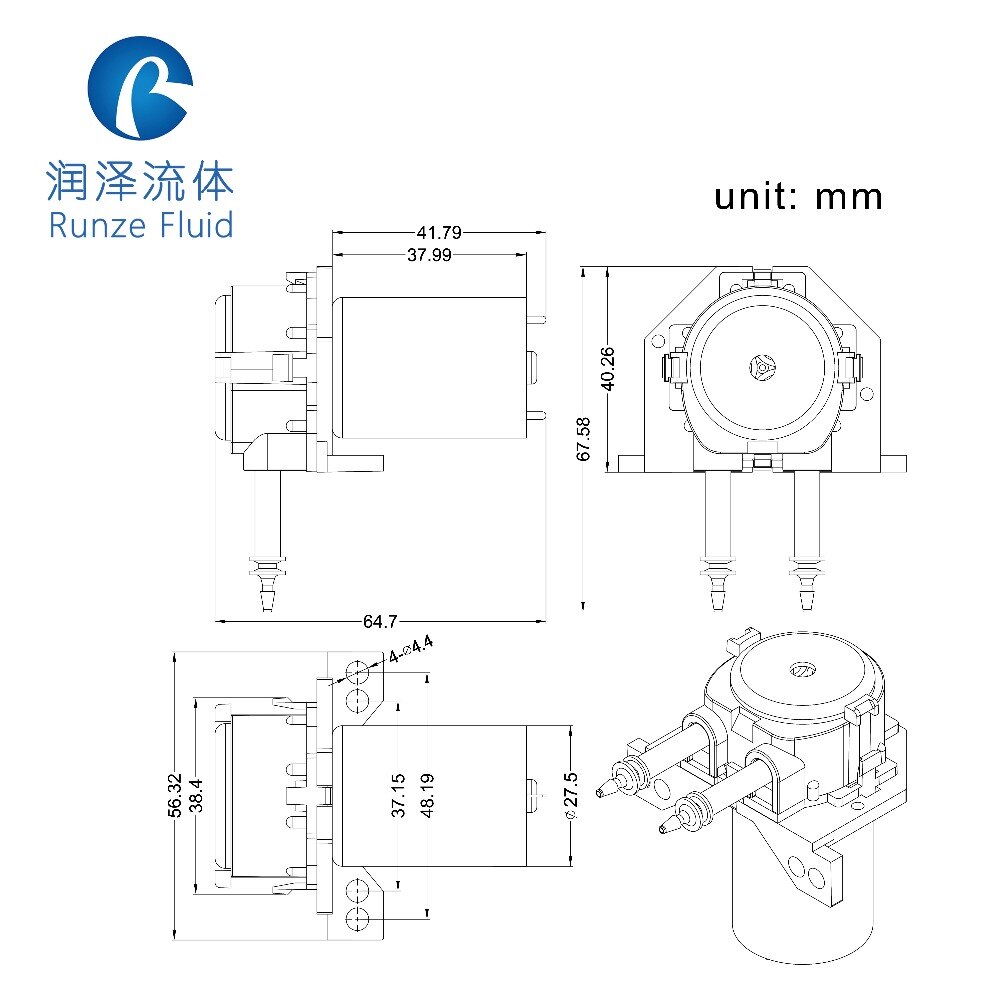 DC 12v Dosing Peristaltic Pump Price China