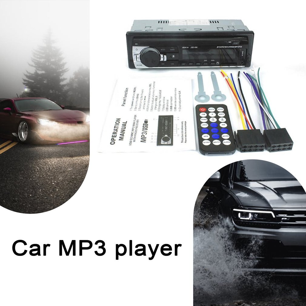 Autoradio mit fm-empfang, aux-eingang, usb-anschluss und jsd-anschluss ( -520 x 12v stück) für den einbau im armaturenbrett  mp3 1 din).