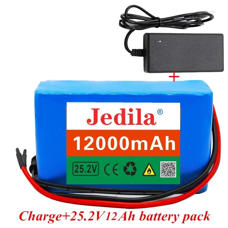 24V 12.0Ah 6s2p 18650 lithium-ion battery pack 25.2v 12000mAh lithium-ion battery pack with BMS + charger