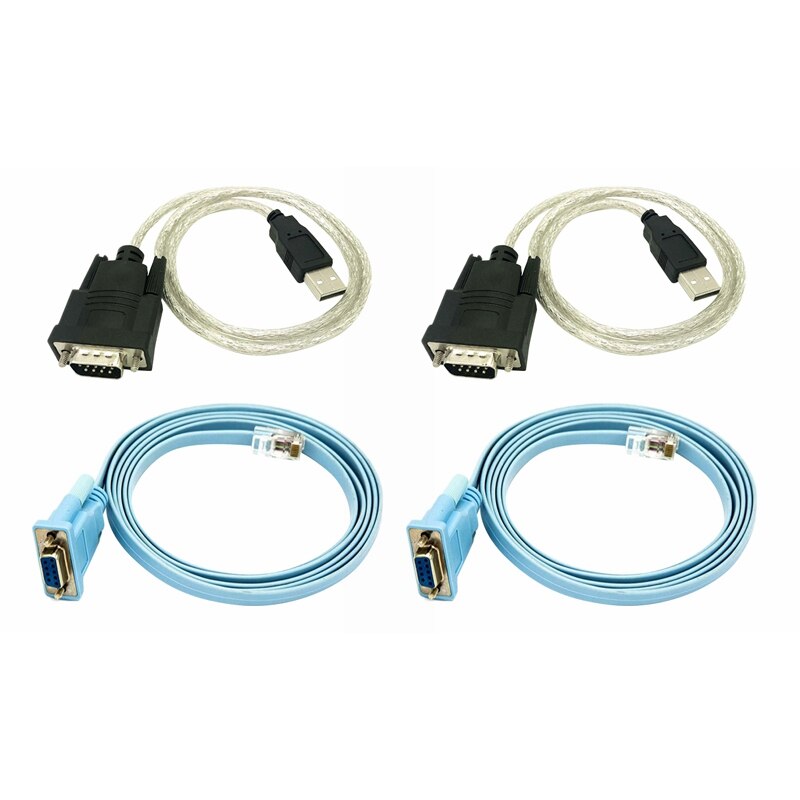 2X kabel sieciowy RJ45 kabel szeregowy Rj45 do DB9 i RS232 na USB (2 w 1) Adapter sieci Ethernet CAT5 kabel konsolowy LAN