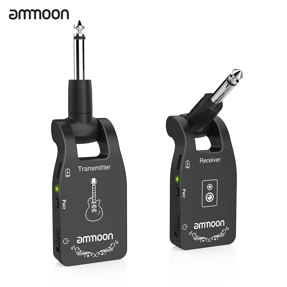 Ammoon-transmisor inalámbrico para guitarra eléctrica, receptor para bajo, 2,4G, 6 CANALES