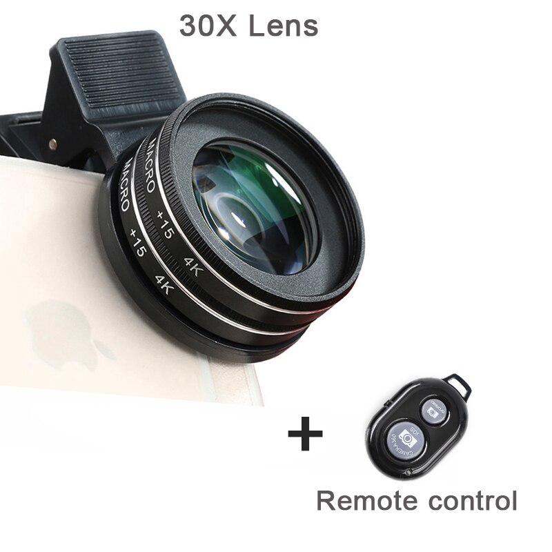 37MM 30X Makro Objektiv 4K HD Professionelle Fotografie Telefon Kamera für iPhone Xiaomi huawei Objektiv 15X Makro Objektiv für Smartphone: 30X Linse einstellen A