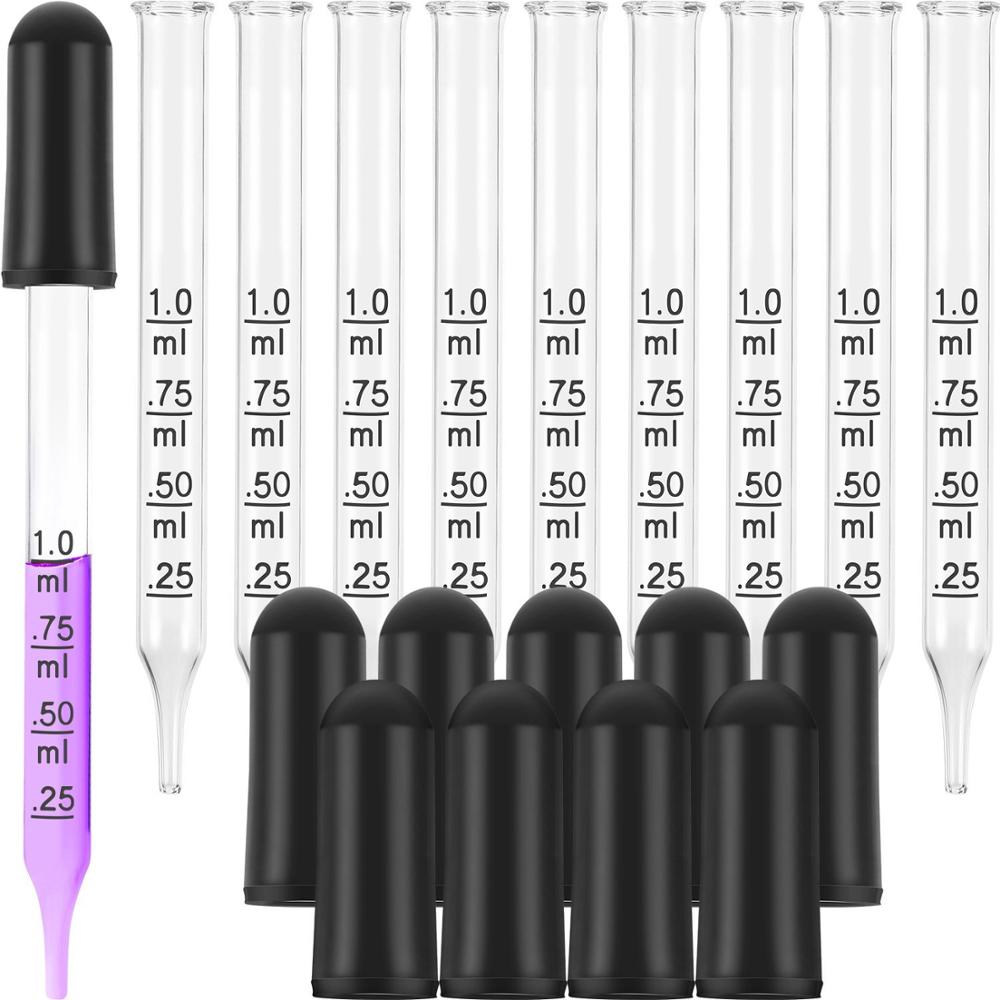 20Pack 1Ml Pipet Voor Etherische Olie Fles Dropper Gekalibreerd Met Rubberen Hoofd Voor Lege Vloeibare Containers