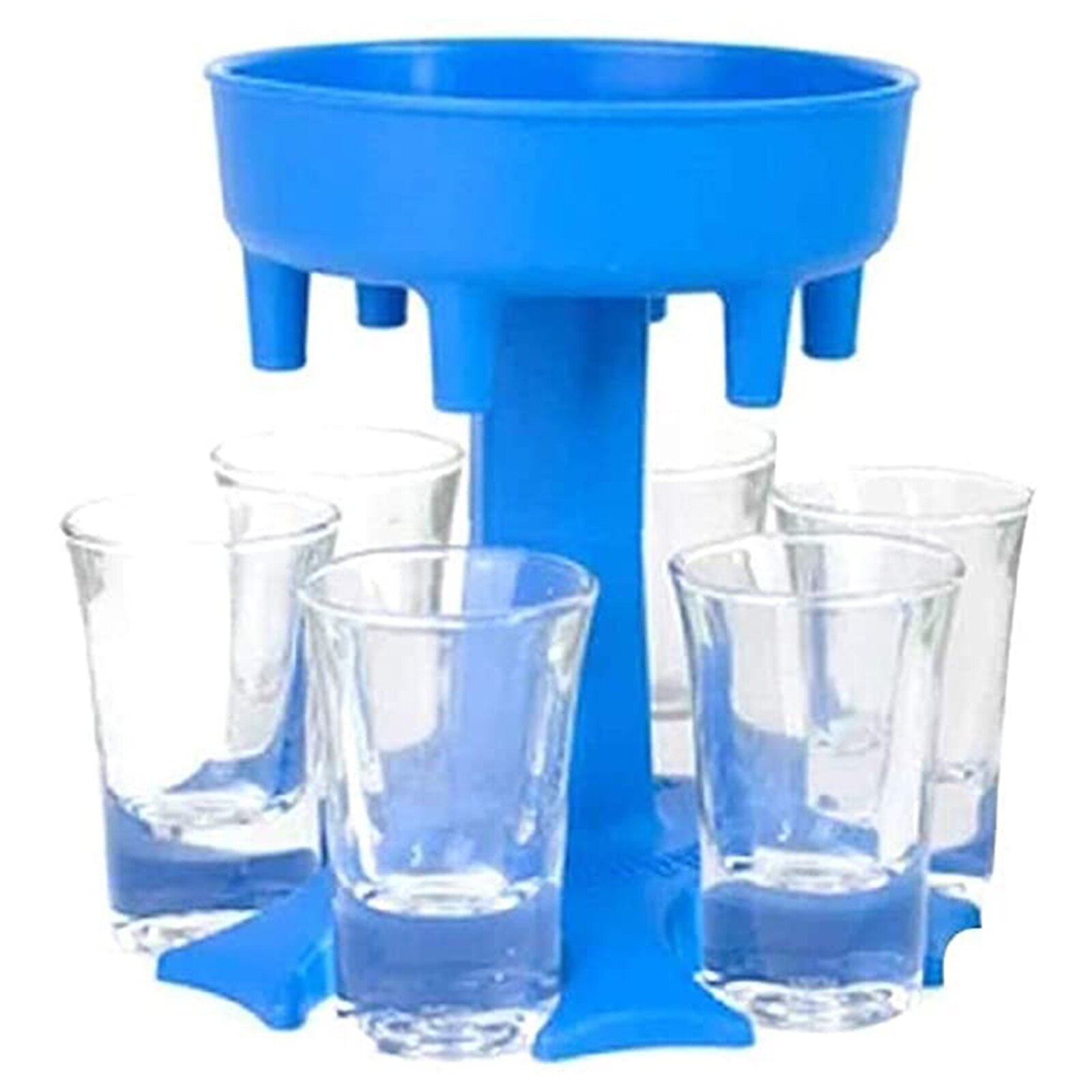 6 Borrelglas Sterke Drank Wijn Dispenser Rack Drank Flessen Borrelglas Dispenser Houder Party Drinking Game Tool Essentiële Benodigdheden: Blue
