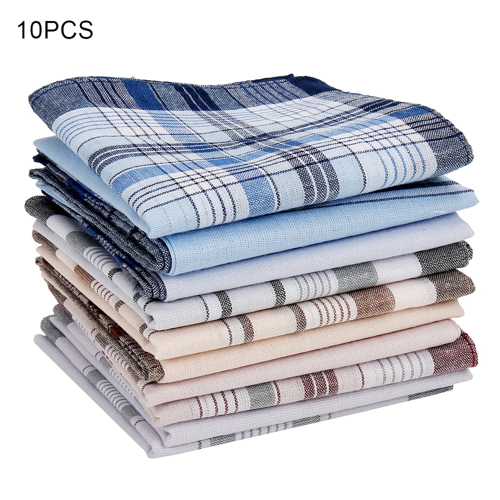 10 Stks/partij Vierkante Multicolor Plaid Streep Mannen Vrouwen Pocket Voor Wedding Party Business Borst Handdoek Zakdoeken Sjaals 38*38cm