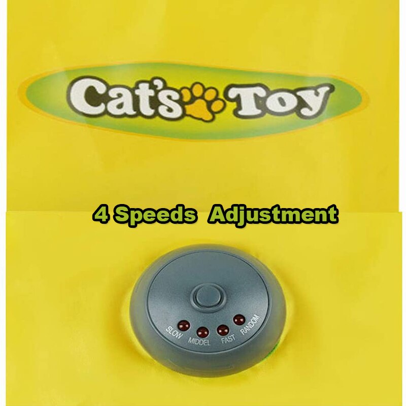 4 Speeds Smart Cat Toys Electric Motion Undercover Mouse Fabric Moving Feather Interactive Toy For Cat Kitty Automatic Pet Toy