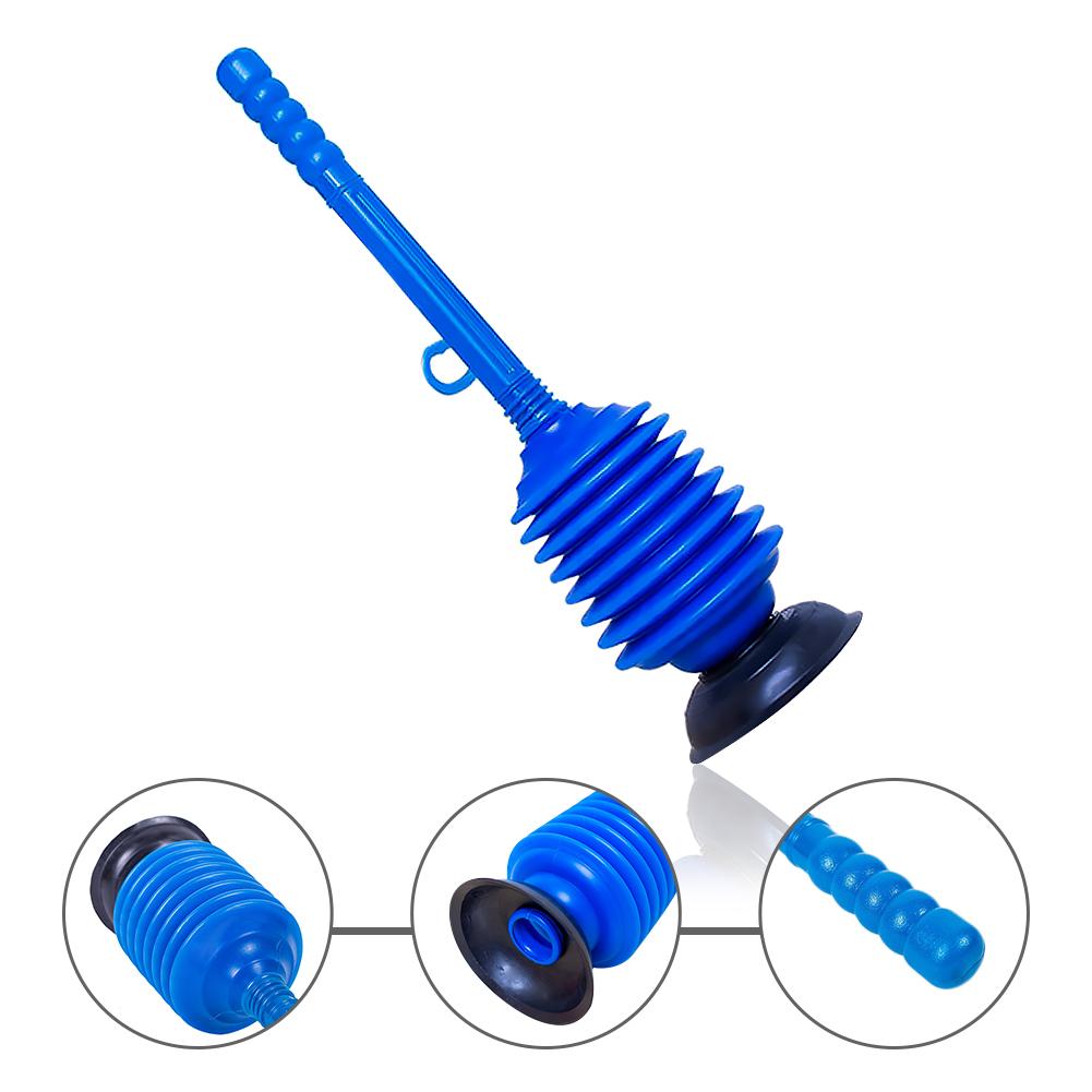 Bellows Accordion Toilet Plunger High Pressure Thrust Plunge Removes Heavy Duty Clogs From Clogged Bathroom Toilets