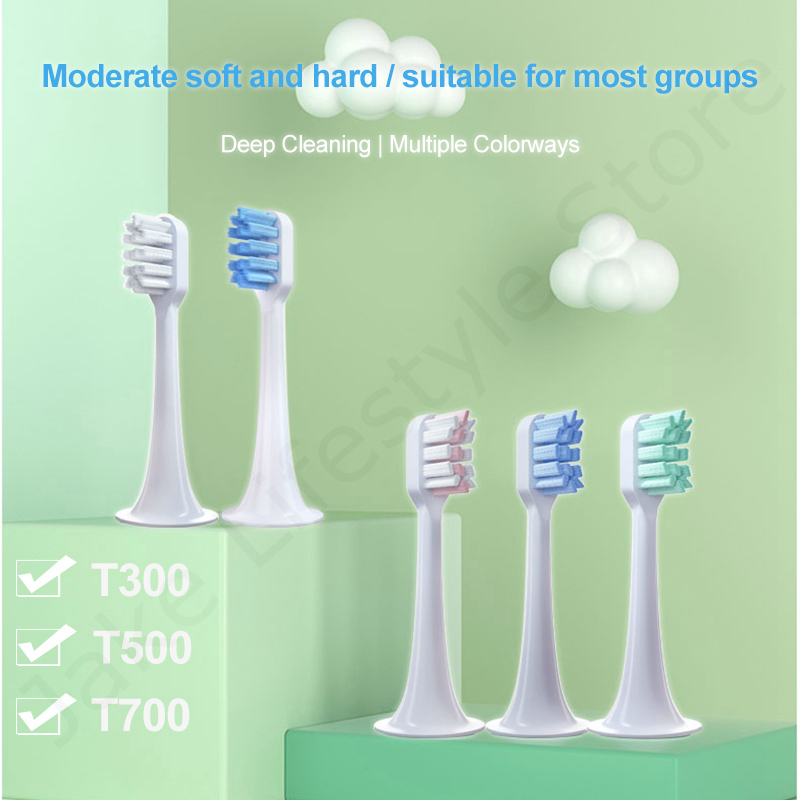 Cabezales de repuesto para cepillo de dientes eléctrico Xiaomi Mijia T300 T500, boquillas con cubierta antipolvo y embalaje al vacío recambios cepillos dientes oral