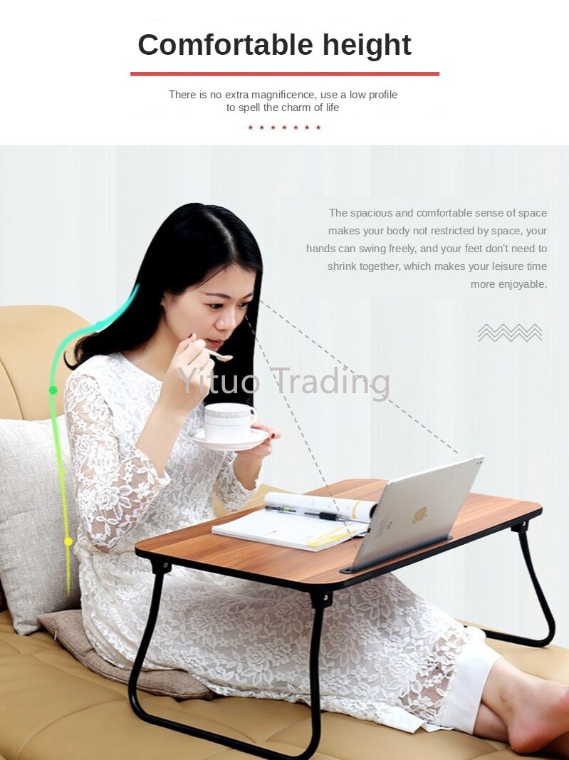 MDF Table, Fiberboard Small Dormitory Computer Bed Desk, Artificial Board Student Folding Small Table, Bedroom Seating