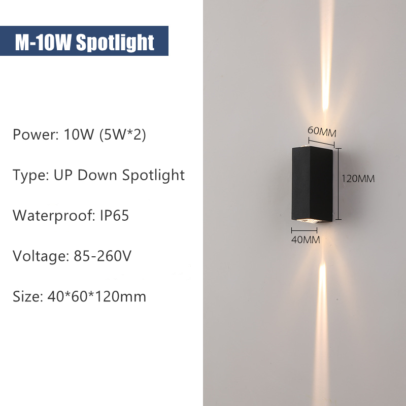 6W 10W 20W Outdoor Led Wandlampen Up En Down Smalle Beam Cob Aluminium Wandkandelaars Veranda licht Tuin Waterdicht Spotlight