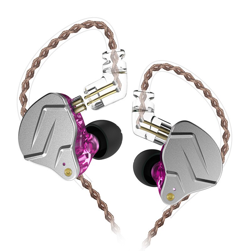 Kz fone de ouvido híbrido zsn pro 1ba + 1dd, fone de ouvido hi-fi para monitor esportivo e corrida, fones de ouvido kz zst zs10 es4 as10 as06 kz zsn: Purple no mic