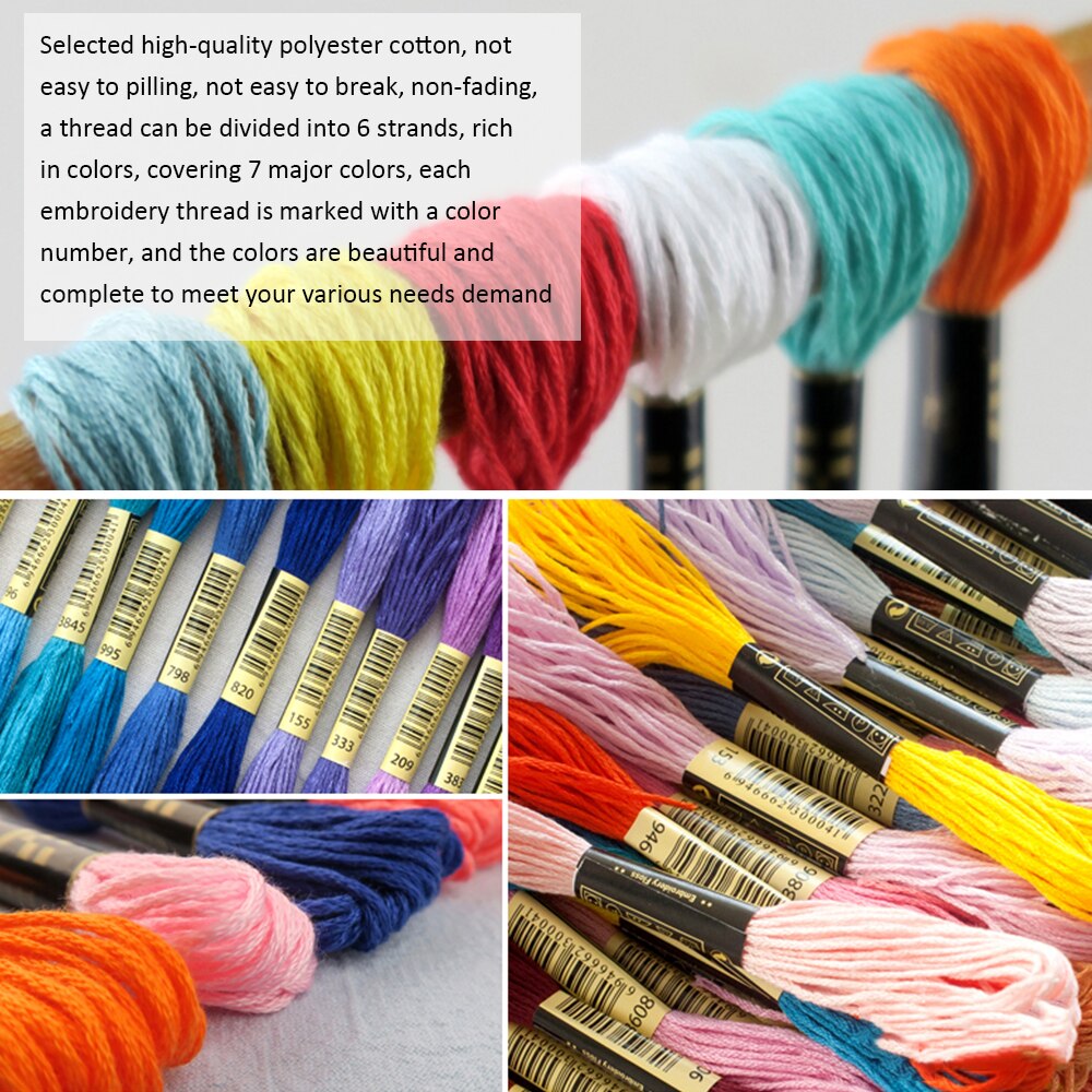 24/36/50/100 Random Color Cross Stitch DIY Silk Embroidered Cotton Sewing Thread Handmade Tool DIY Sewing Cross Stitch Thread