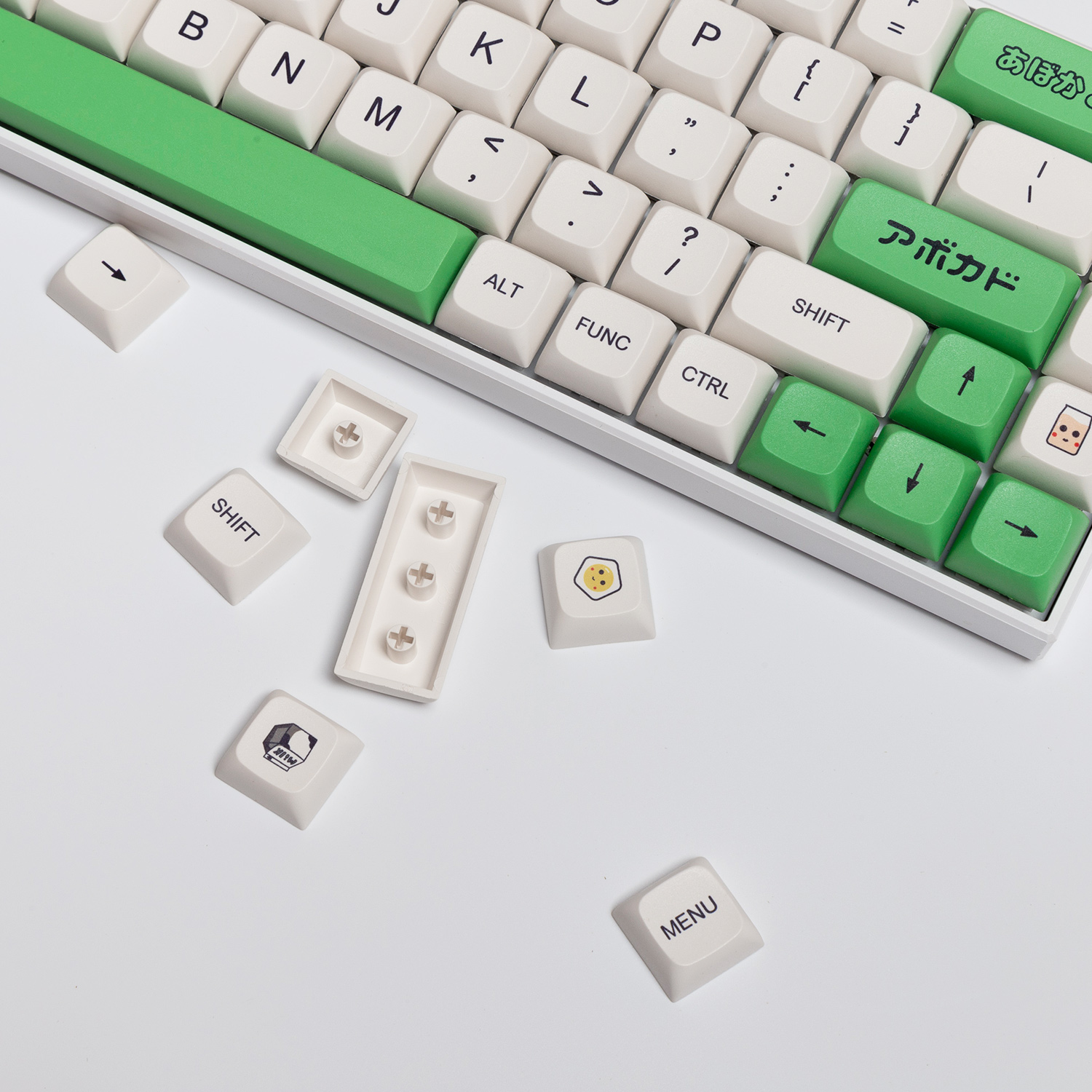 138 Keys XDA DYE SUB Keycaps PBT Keycaps Green and White Theme Japanese English For Cherry Mechanical Keyboard mx Switch xda