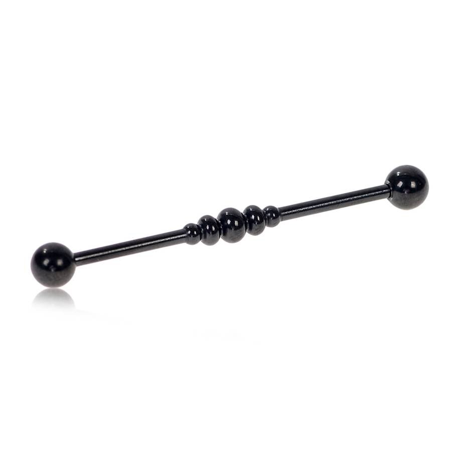 1PC Stainless Steel Industrial Barbell Ear Helix Piercing Labret Lip Ear Cartilage Stud Earrings Piercing Body jewelry Black: AA