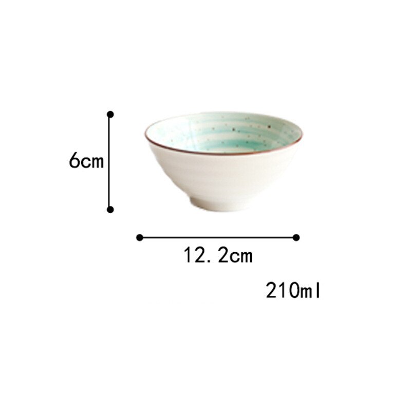 Vajilla de cerámica esmaltada a mano de estilo japonés, platos domésticos, Bol para sopa de arroz, tazón de fideos, Decoración de cocina: A