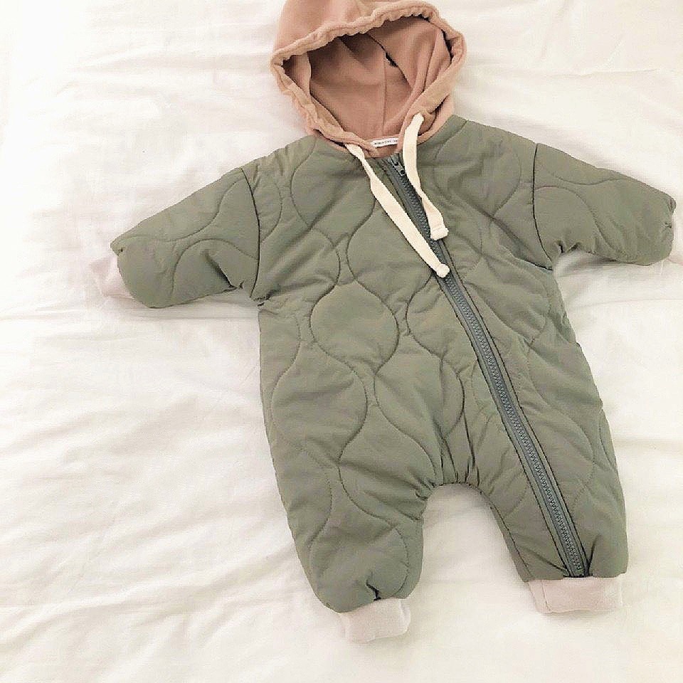 Kleinkind Baby Unten Baumwolle Solide Strampler Neugeborenen Baby Junge Mädchen Mit Kapuze Kleidung Schnee Anzug Winter Gesamt Verdicken Warme Outwear 0-24m