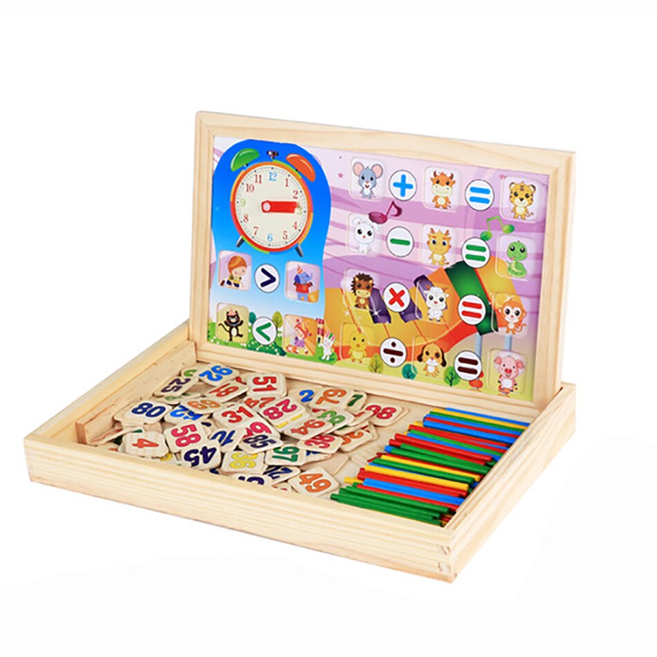 Wood Learning Educational Puzzle Toys Wooden Magnetic 3D Figure Animals Vehicle Circus Drawing Board Toy For Children Kid: Color 16