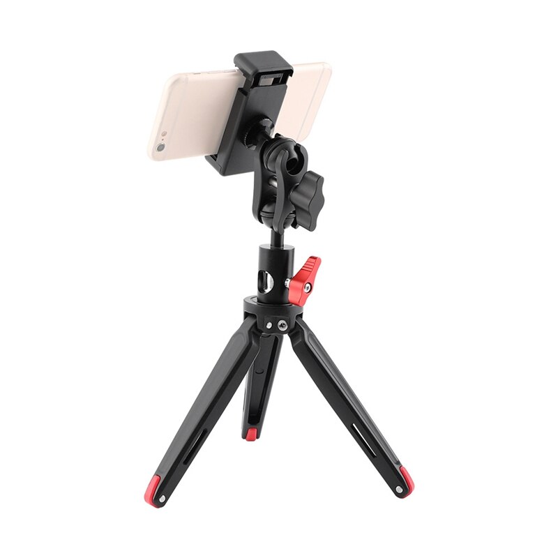 Opvouwbare Mini Tafelblad Statief Met Telefoon Stand Dubbele Bal Hoofd Aanpassing Voor Camera Telefoon Reizen En Macro Fotografie