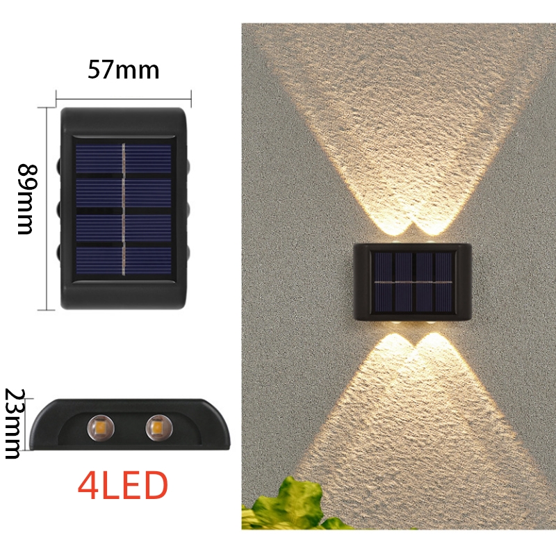 Solar LED Outdoor Licht Solar Beleuchtung Sensor Lampe Straßenlaternen Außen Garten Dekoration Girlande Wasserdichte Solar Wand Licht: Warmes Weiß / 1,5 Millionen