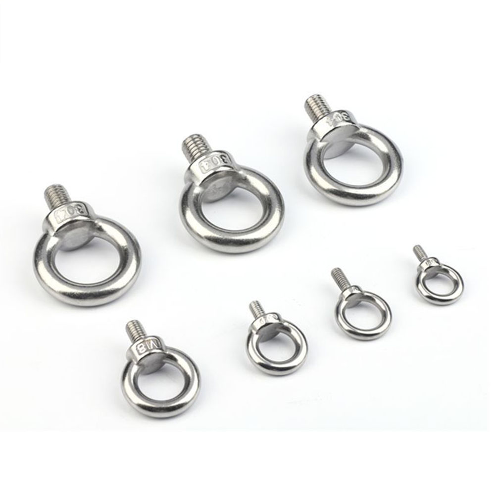 5Pcs M4 M5 M6 304 Stainless Steel Ring Screw Eye Bolt Marine Lifting Eye Screws Ring Loop Hole for Cable Rope Eyebolt