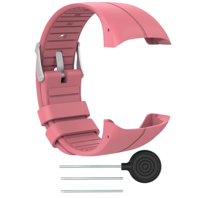 Colorful Replacement Watch Strap For Polar M400 Running Smart Watch Silicone Sport Wrist Band For Polar M430 Silicone Strap: pink