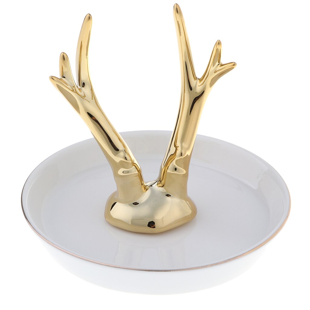 Ceramic Jewelry Dish for Engagement Wedding Rings Display Jewelry Tray Décor: Dish Antlers
