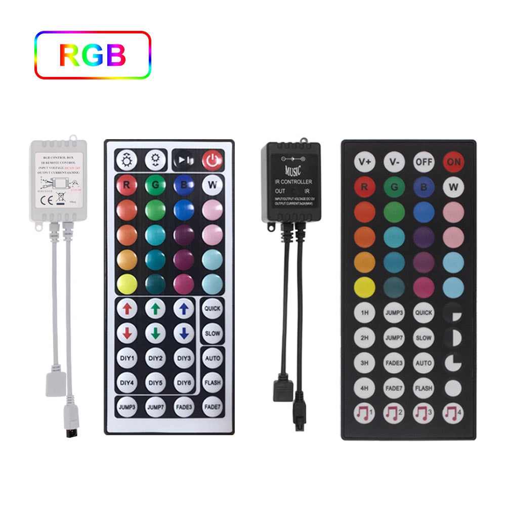 Muzieksynchronisatie ledstripcontroller voor rgb 5050 2835 met 44 toetsen ir-afstandsbediening ledcontroller draadloze dimmer led-accessoires