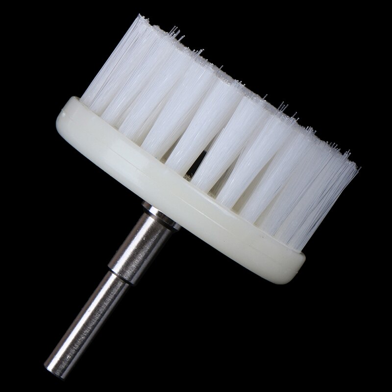 1pc praktiske 60mm hvide bløde boredrevne børstehoved til rengøring af biltæppebadstof