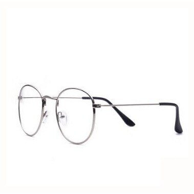 Brilmonturen Metalen Ronde Bril Frame Clear Lens Eyeware Zwart Oog Glas Retro Grote Metalen Lenzenvloeistof Frame Oversized: Zilver